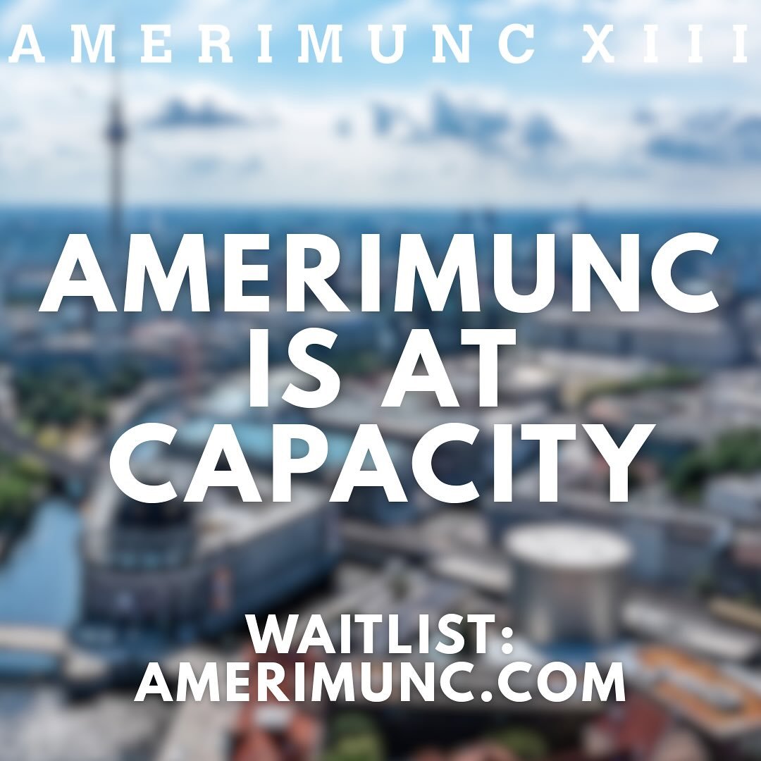 AmeriMUNC is officially at capacity!

We look forward to hosting all of the delegates in early February!

#mun #dc #americanuniversity #fyp #delegate #capacity #werefull #360