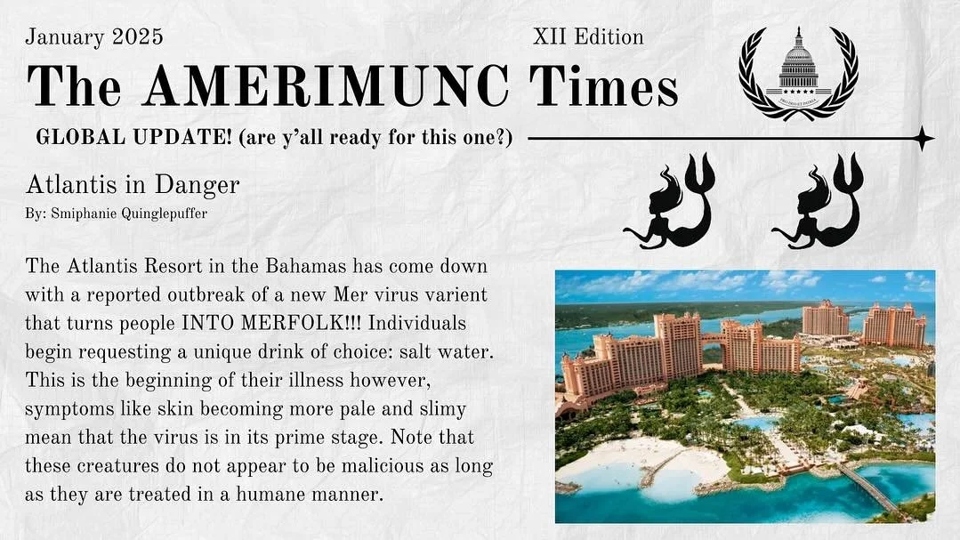 MAJOR NEWS!! Read all about it in our final news coverage 📰!! 

The biggest outbreak since COVID has infected thousands in the Bahamas and Venezuela! Merfolk 🧜 are spreading through these areas fast as the illness grips the region! 

In addition, a