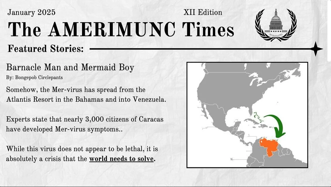 HELLOOOOO WORLD! 
Open your eyes 👀 and ears 👂for the latest edition of the AmeriMUNC Times (the most trusted source of 99.9% of dental hygienists)! 

We write in apprehension as the Mer-virus gets stronger with each passing day - we urge all of our