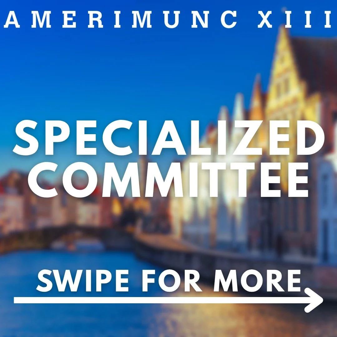 Get ready for AmeriMUNC XIII's specialized committees, featuring a variety of unique themes, topics, and allocations! From trying to prevent a full-scale world war in the July Crisis of 1914 to deliberating on some of the most important legal debates