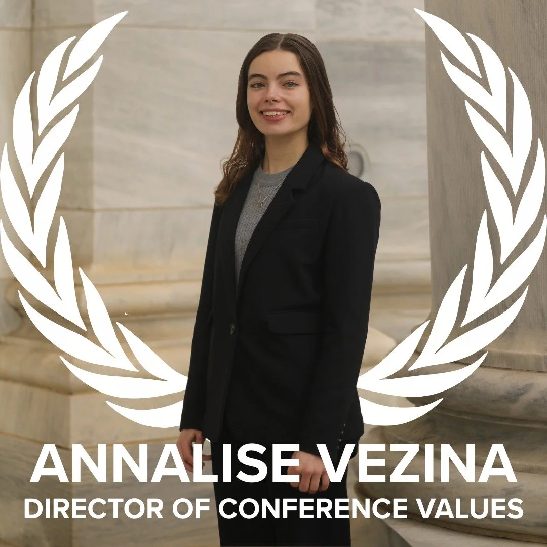 Hi everyone! My name is Annalise Vezina, and I&rsquo;m the Director of Conference Values. Outside of AmeriMUNC XIII, I&rsquo;m a history major and an international studies minor in my senior year. As the DCV, I write some of our policies - including 