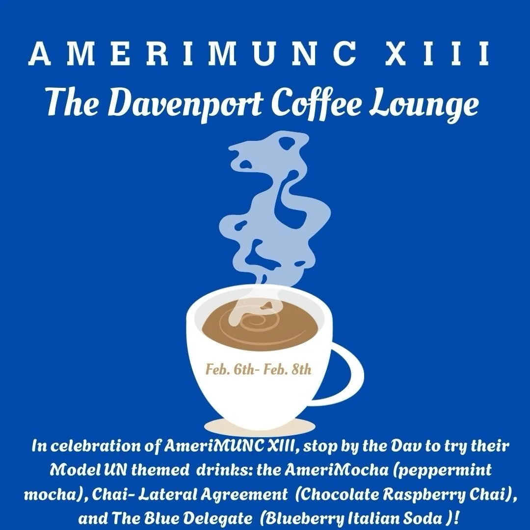 Just when you thought AmeriMUNC couldn&rsquo;t get any sweeter, we&rsquo;re so excited to be partnering once again with American University&rsquo;s Davenport Coffee Lounge, located in the School of International Service, for this year&rsquo;s confere
