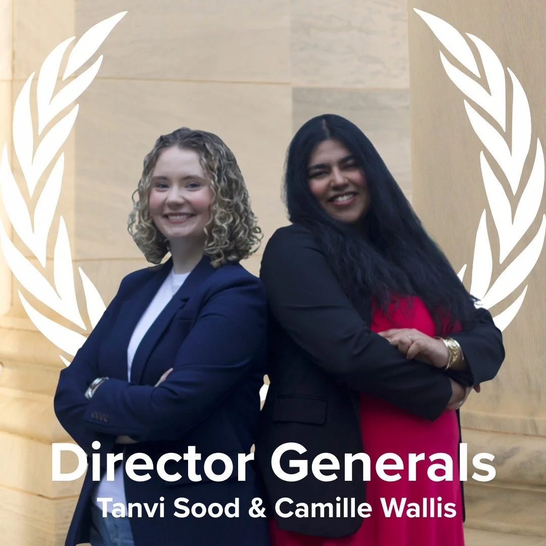 As we get closer to the start of AmeriMUNC XIV registration, we are excited to introduce our Director Generals (DGs), Tanvi Sood and Camille Wallis, who are working hard to create your committees for this year&rsquo;s conference!

Tanvi Sood: &ldquo;