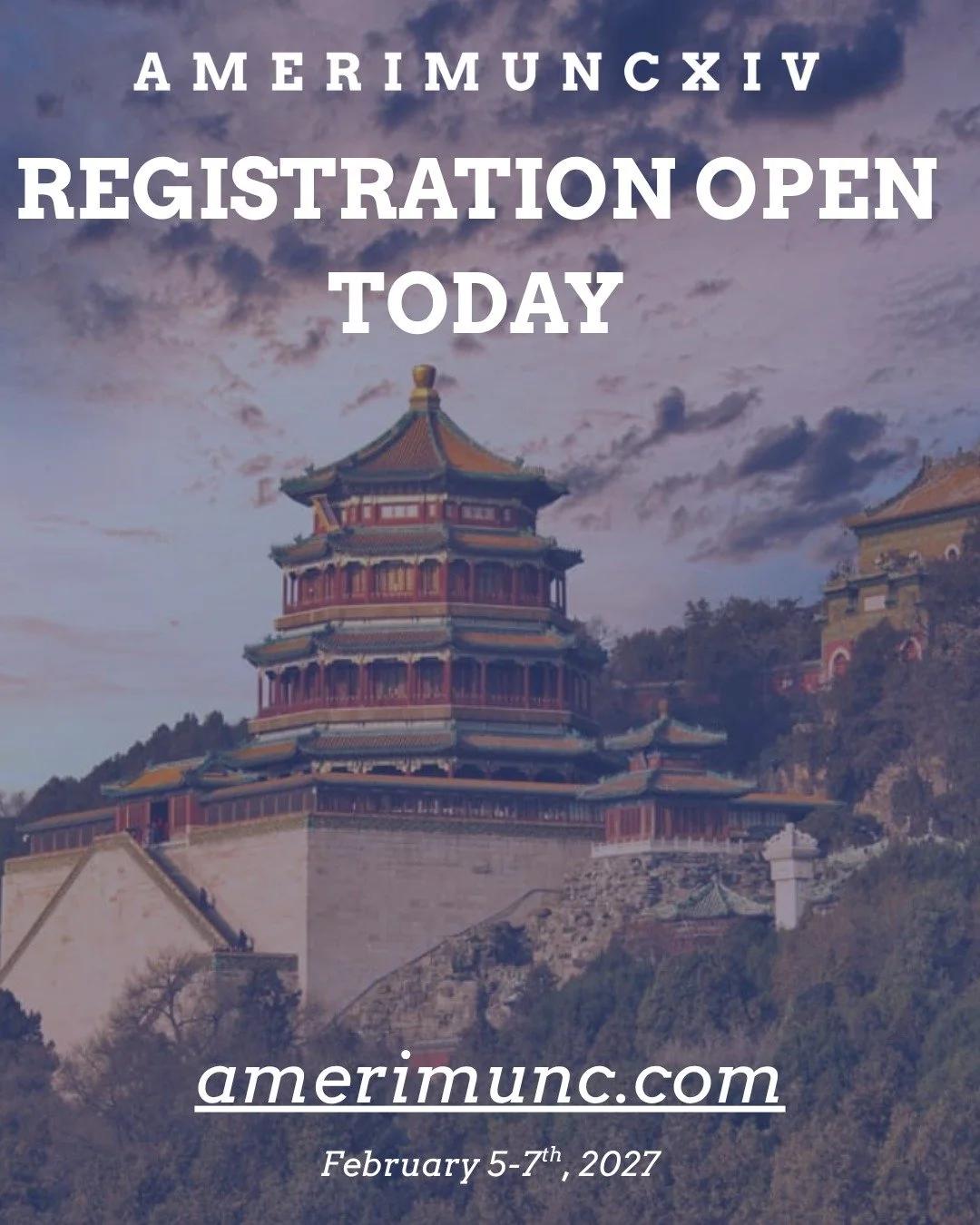 Super excited to announce that AmeriMUNC XIV registration is officially open on our website!!

https://www.amerimunc.com/register

AmeriMUNC XIV will take place February 5th-7th on American University's campus. Our regional focus will be Indo-Pacific
