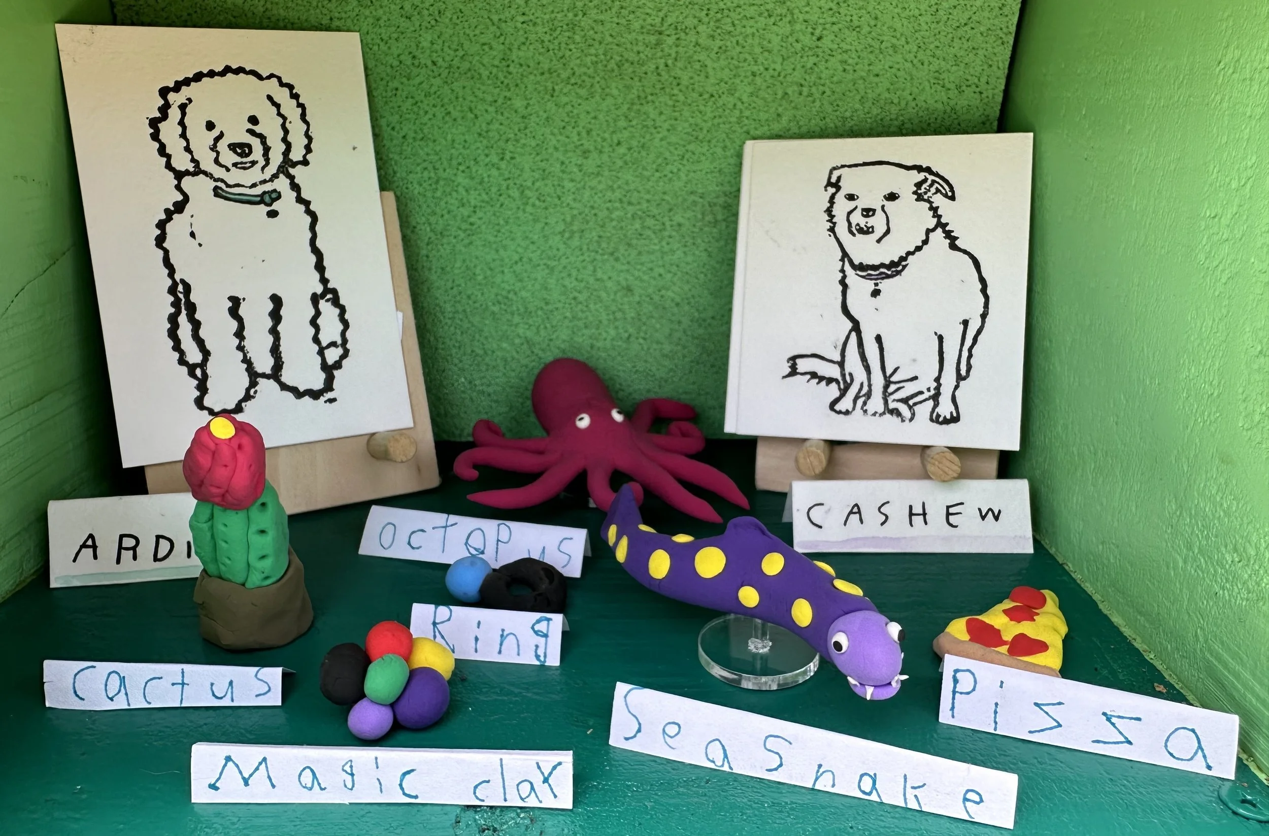 okay — this is BEYOND amazing. what an incredible menagerie of foam (?!) miniatures!!!! i love them so so so much!!! thank you to the treatster who shared their art 💜