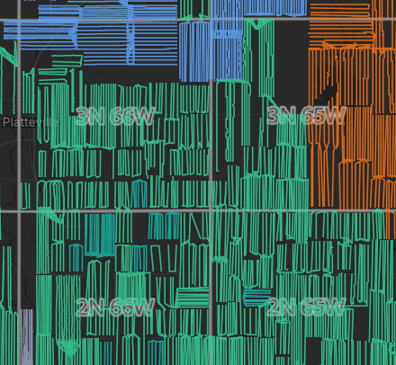 4cast map of horizontal laterals in the DJ Basin, colored by operator