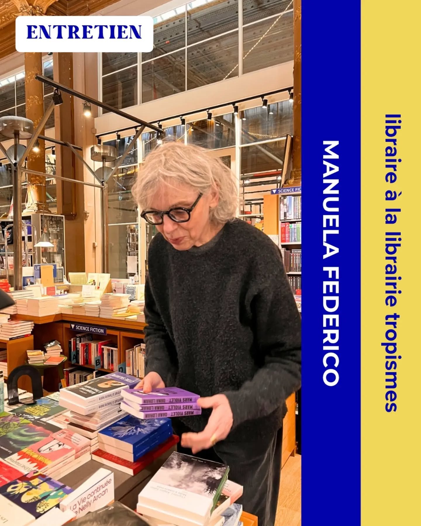 🗞[#29 ENTRETIEN] Libraire depuis plus de 40 ans, la vie de Manuela Federico a toujours &eacute;t&eacute; intimement li&eacute;e &agrave; la @librairietropismes, dont elle a connu les d&eacute;buts. De ses propos se d&eacute;gage tout l'amour qu'elle