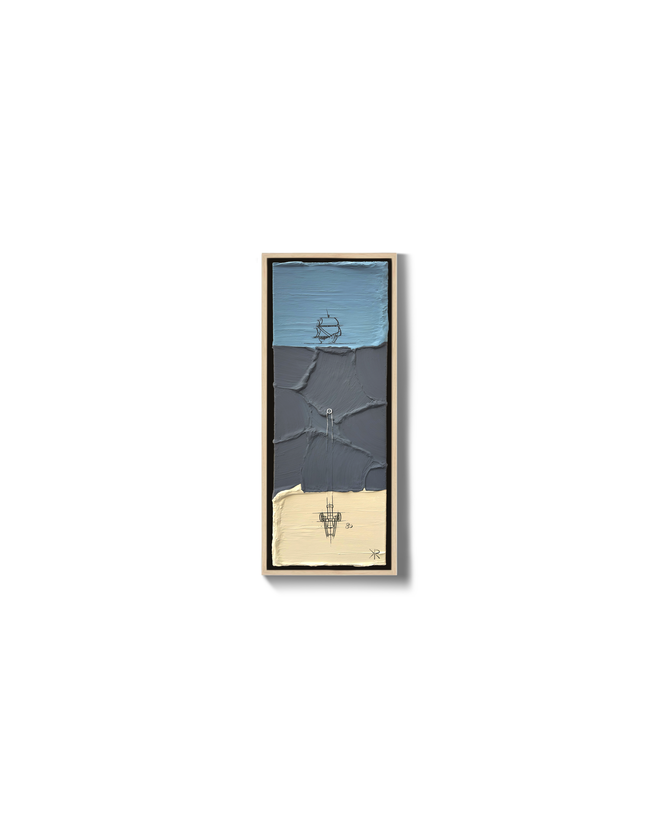 Each artwork is a handcrafted one-of-a-kind piece, created with intention and care by Kai Rump. Rooted in design thinking, these concept drawings are brought to life on a three-dimensional surface, enhanced with subtle texture and depth. The use of h