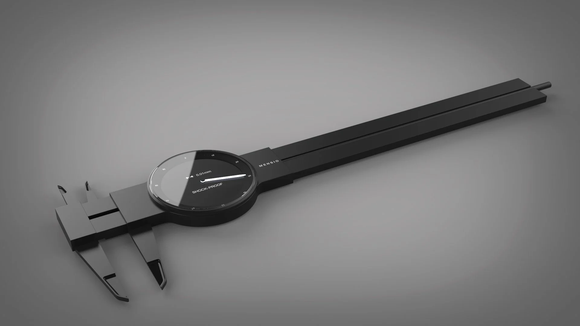 Measuring Tool Mensio designed by Studio Kai Rump, product shown on grey surface.