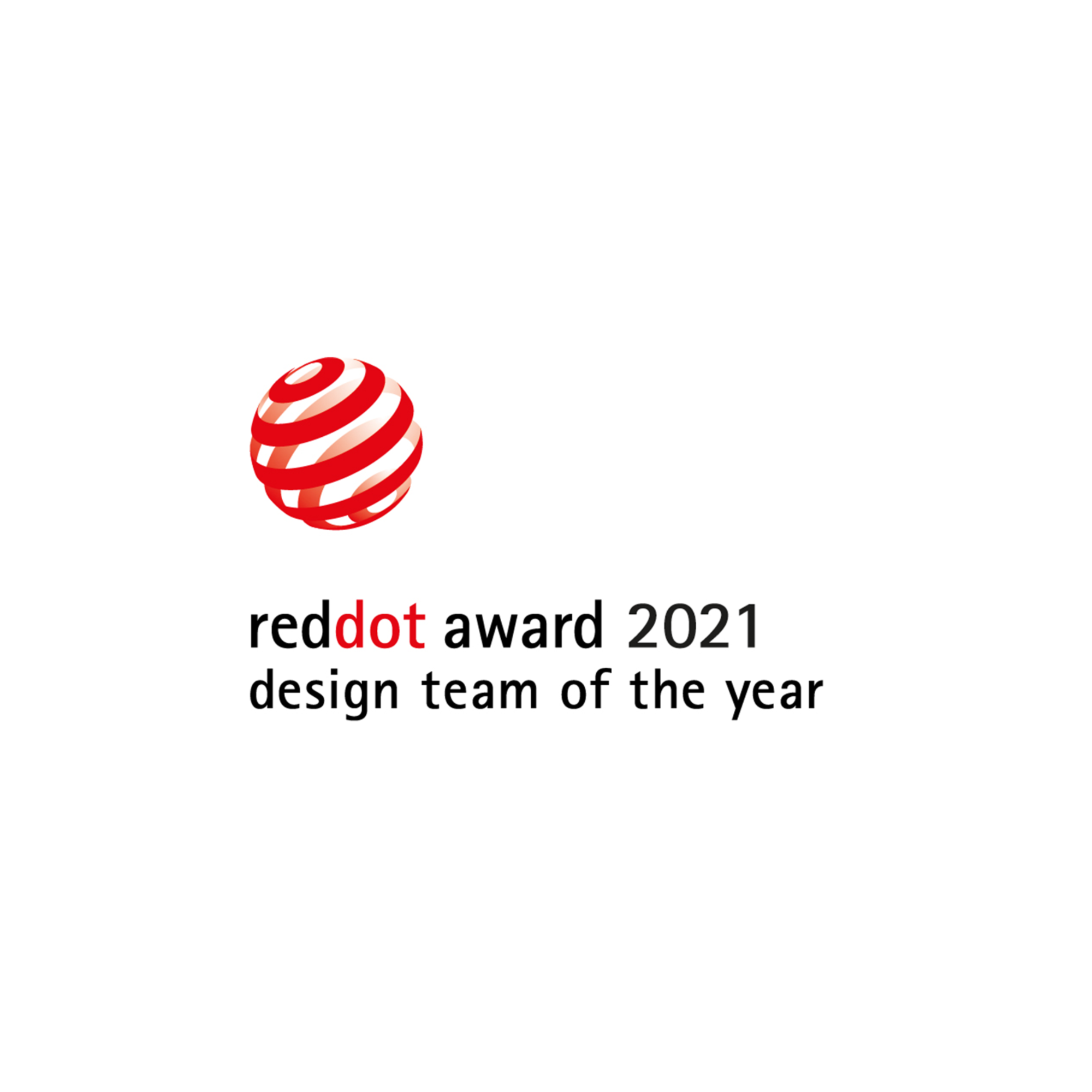 Red Dot Award 2021 Design Team of the Year winner logo for Studio F. A. Porsche and Kai Rump.