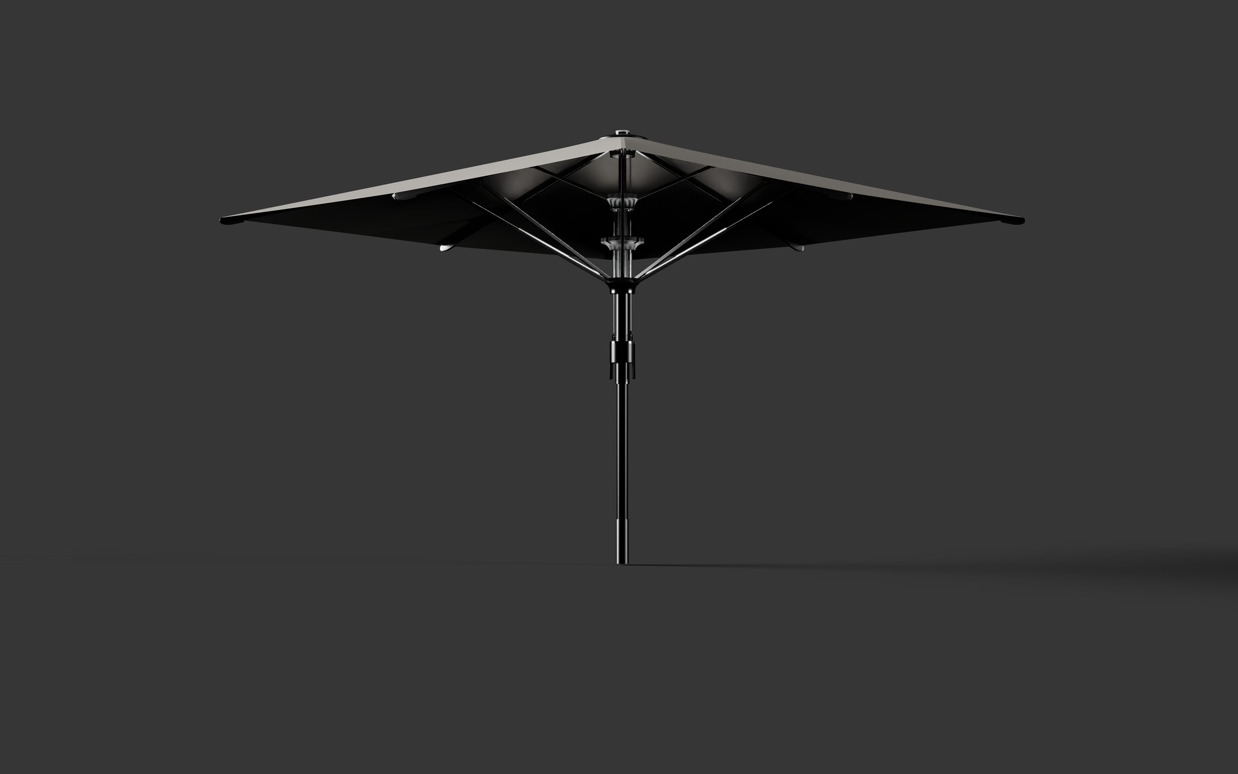 One Parasol by Bahama, designed by Kai Rump and Studio F. A. Porsche, positioned in grey surrounding.