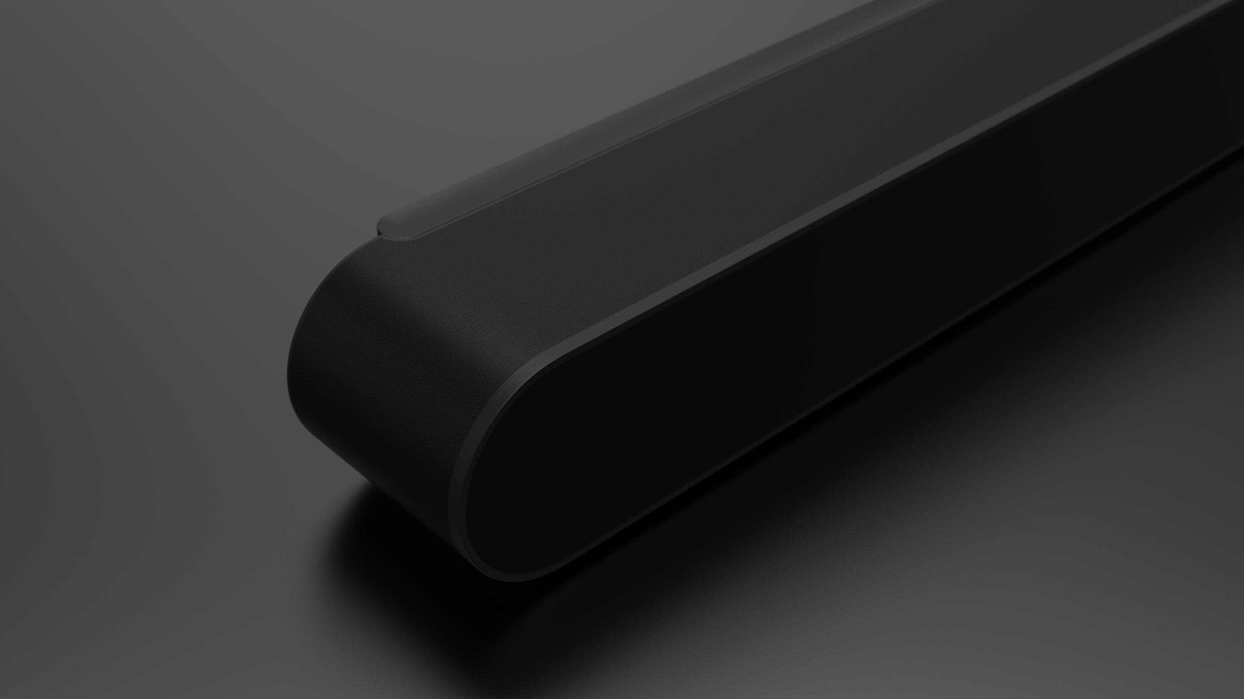 Arc by Sonos non-commercial student concept by Kai Rump, black product displayed on a dark surface with a gradient background.