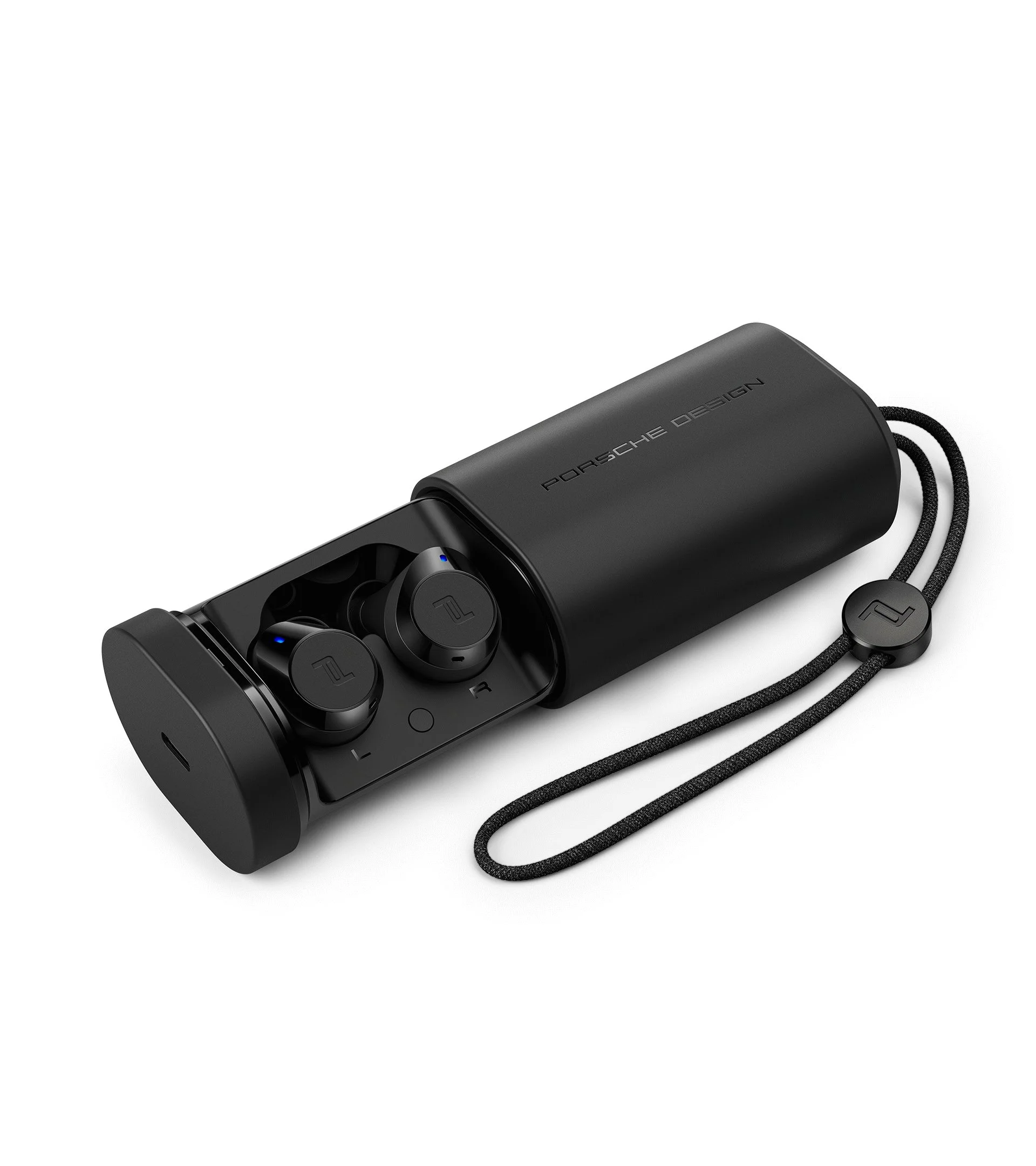 PDT40 In ear headphone case by Porsche Design, designed by Kai Rump and Studio F. A. Porsche.