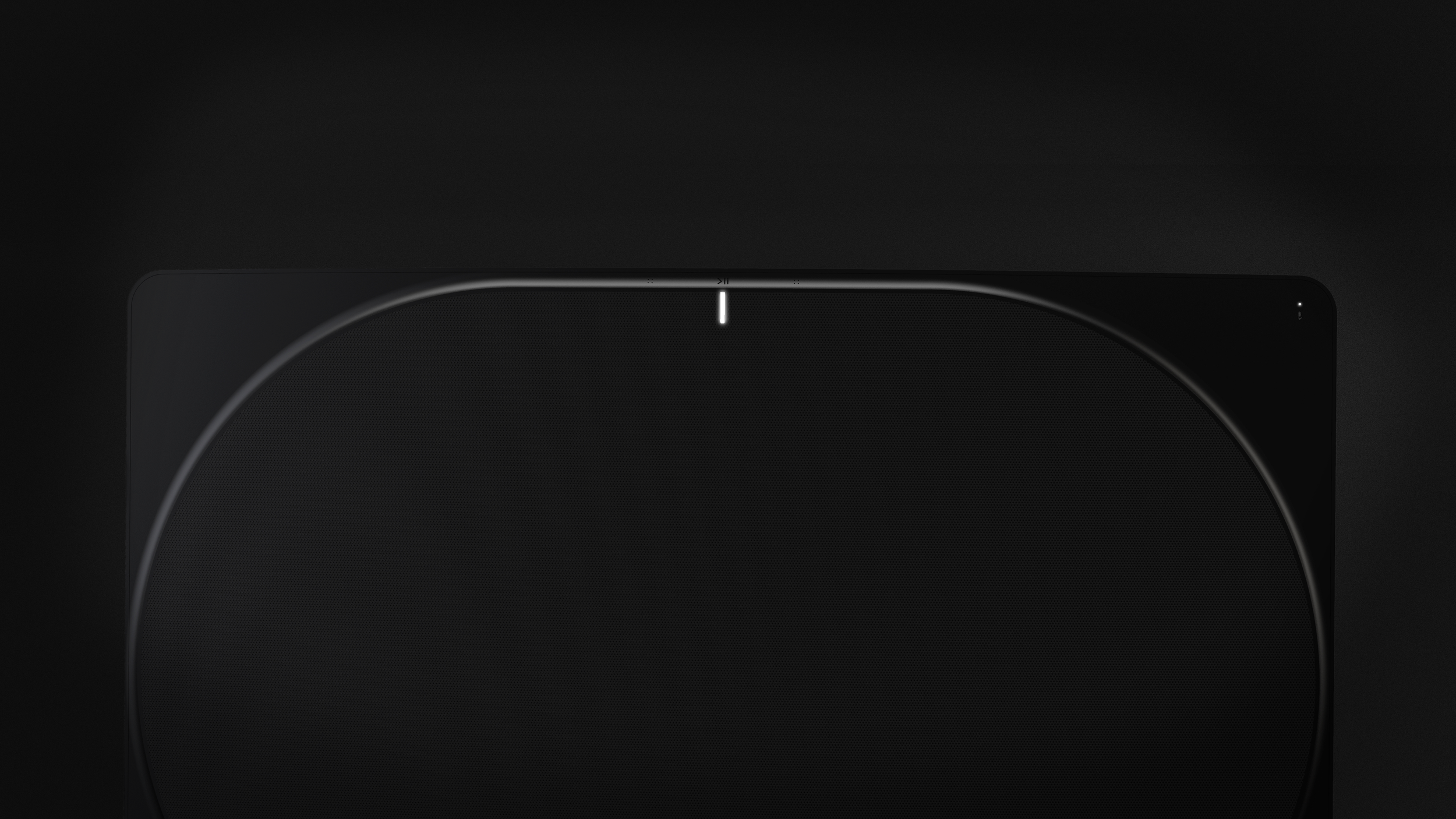 Sonos Seven non-commercial student concept bei Kai Rump. Black product on dark surface. 