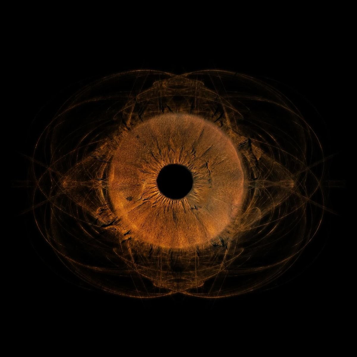 Digital depiction of a human eye with circuit-like patterns around it, symbolizing artificial intelligence or futuristic technology.