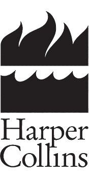 HarperCollins logo with stylized flames above a publisher's name