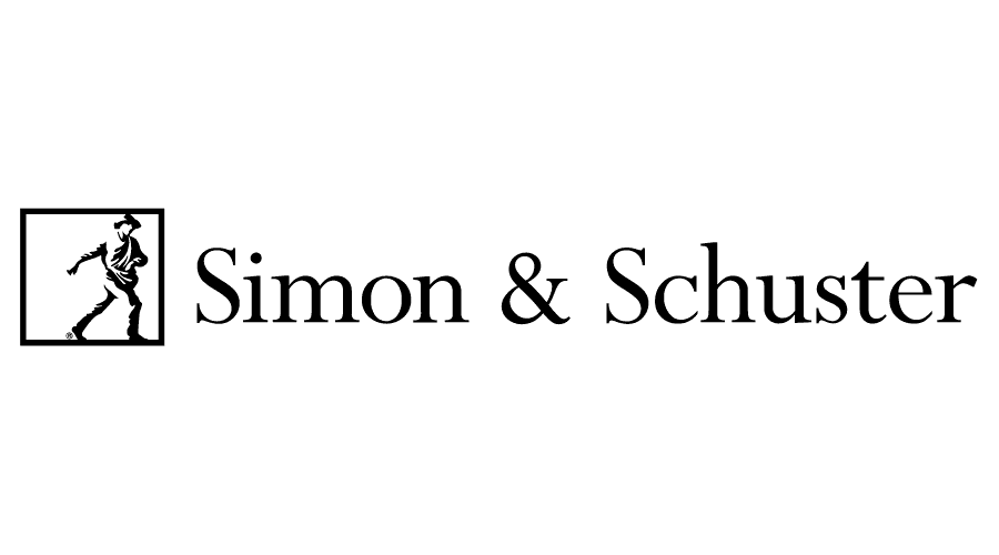 The logo of Simon & Schuster featuring a stylized man in a hat walking, followed by the text 'Simon & Schuster' in black font.