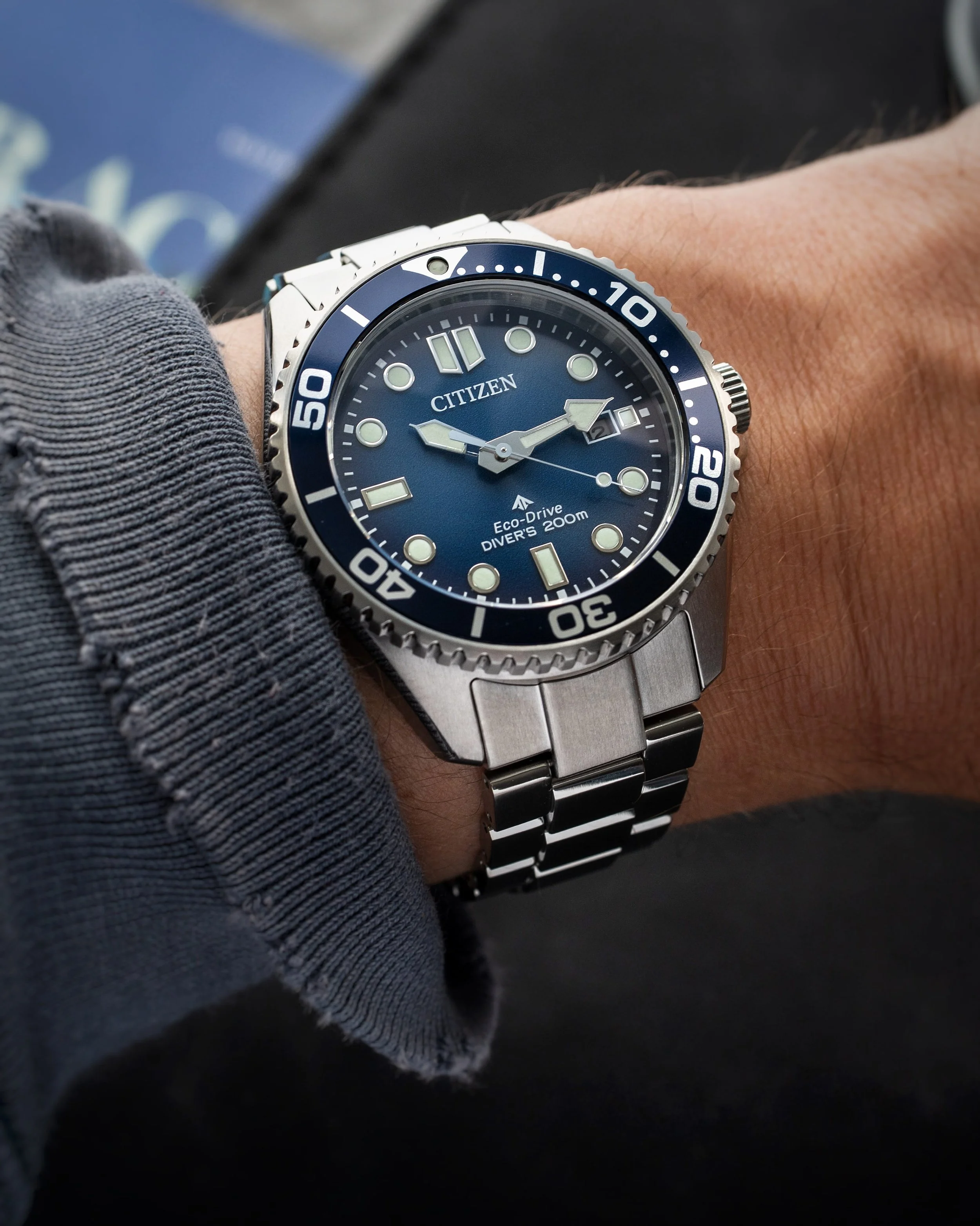 Citizen Promaster BN0260-54L on wrist showing the 41mm case and blue gradient dial.
