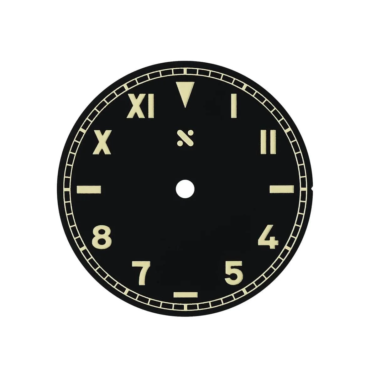 Namoki Vintage California dial with mixed Roman and Arabic numerals and cream markings