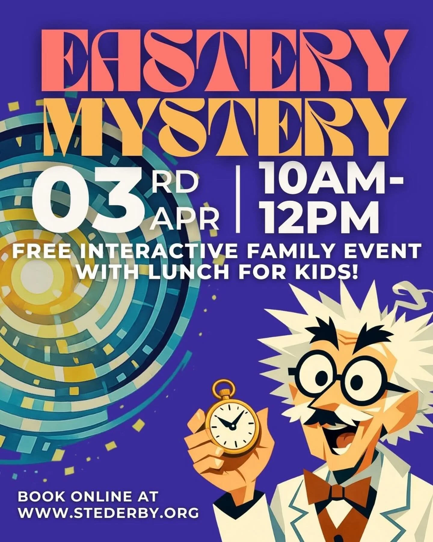 THE TIMELINE HAS BEEN DISRUPTED.

Something has gone wrong&hellip; and Easter is in danger of being forgotten.

This Good Friday, children are invited to become Time Agents and join the brilliantly eccentric Professor Tock for an unforgettable, time-
