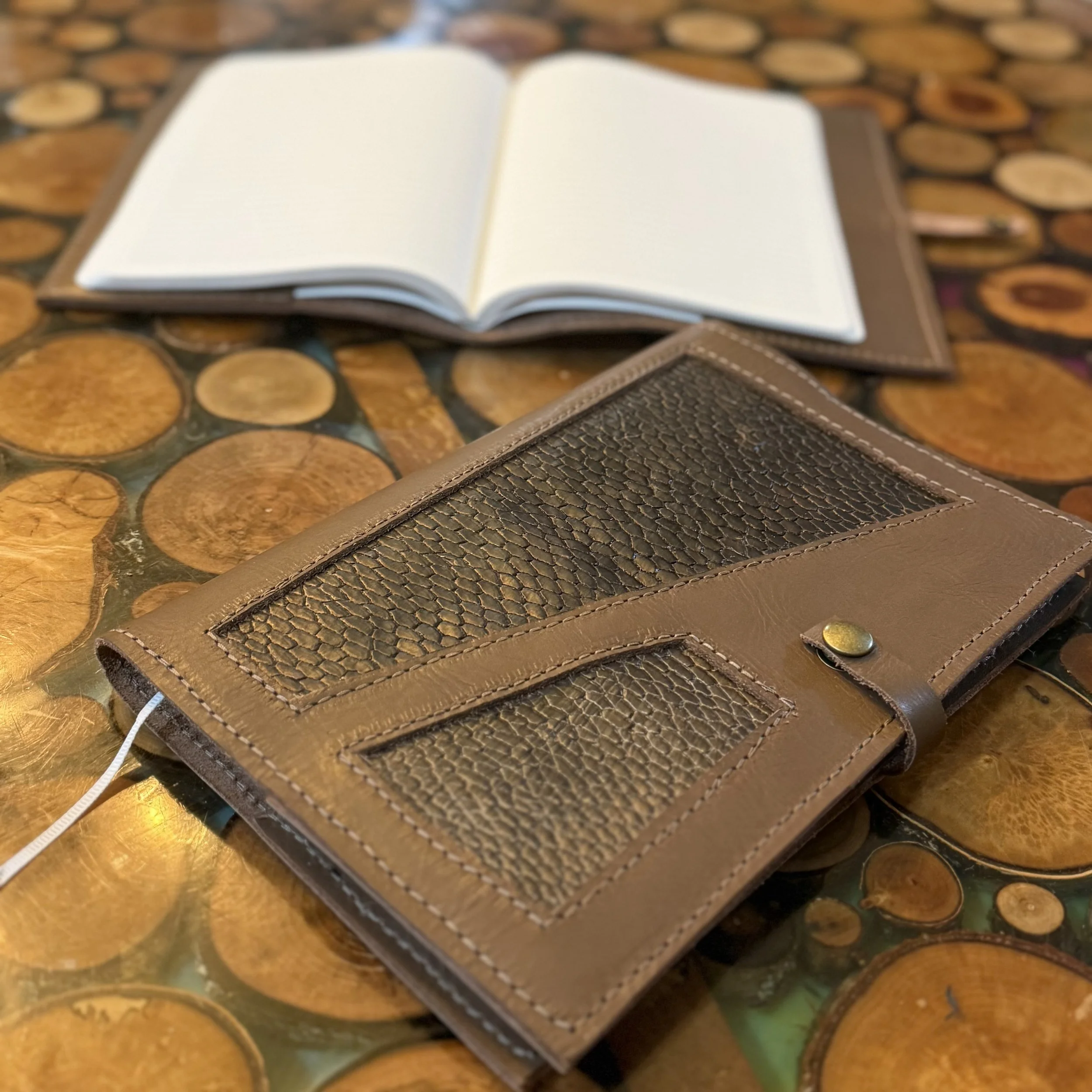 beaver tail leather notebook