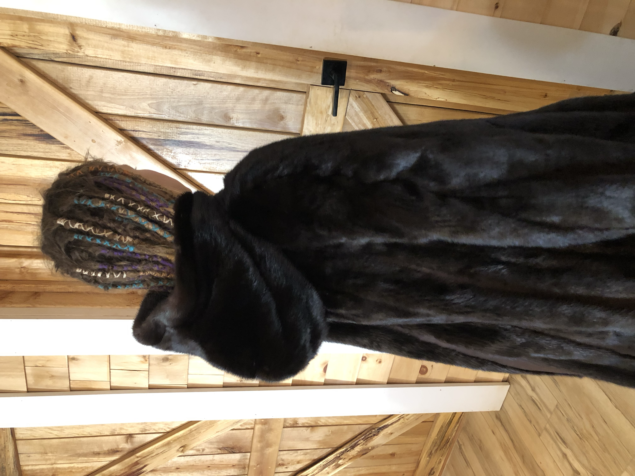 Old mink coat repurposed into a cloak
