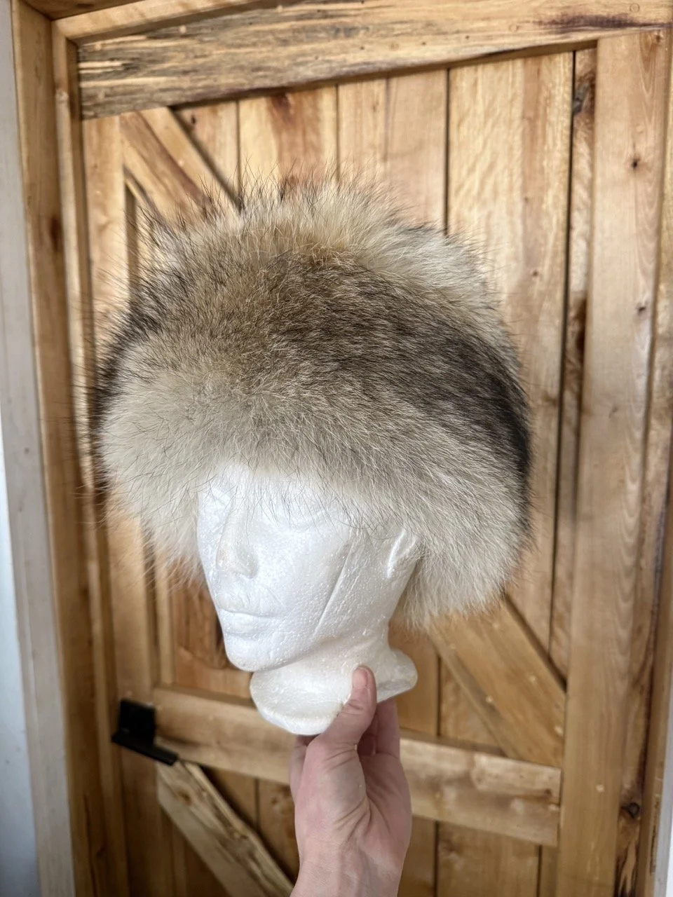 Classic coyote fur hat, no tail