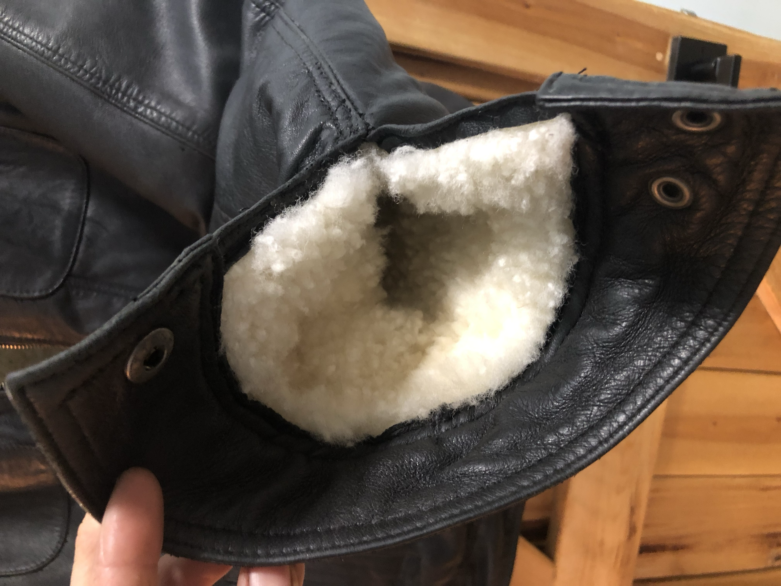 Adding a sheepskin liner to a leather coat