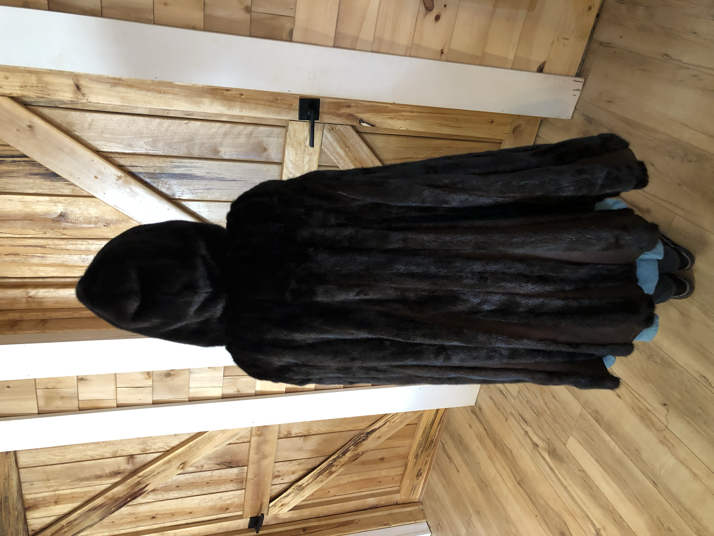Old mink coat repurposed into a cloak