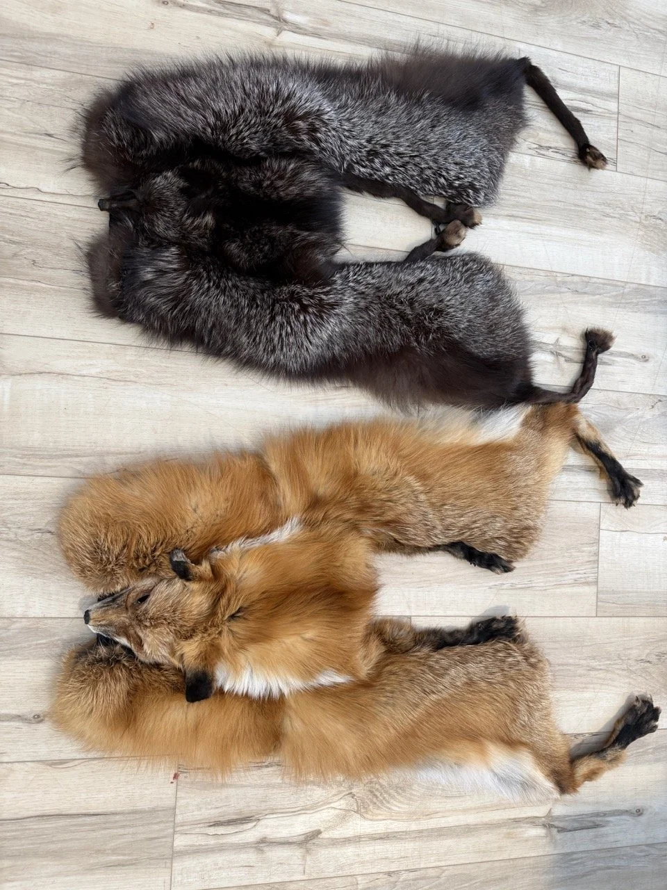 Remake of vintage fox shawl