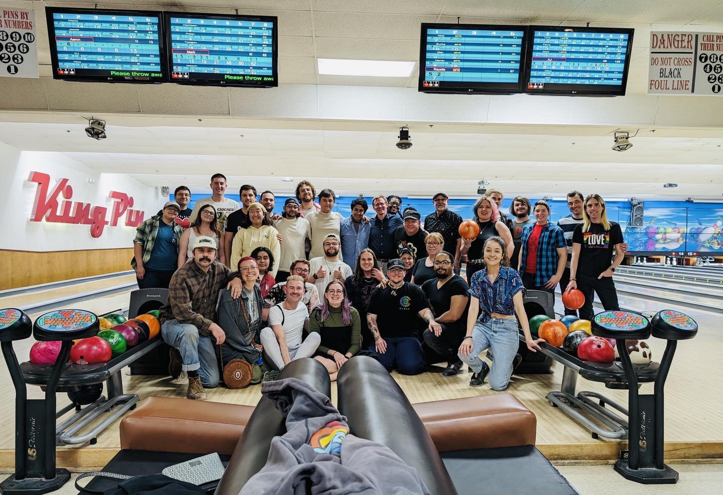 Here&rsquo;s a group photo of the April Bowling Event! Share away ;) love everyone deeply 🤩
