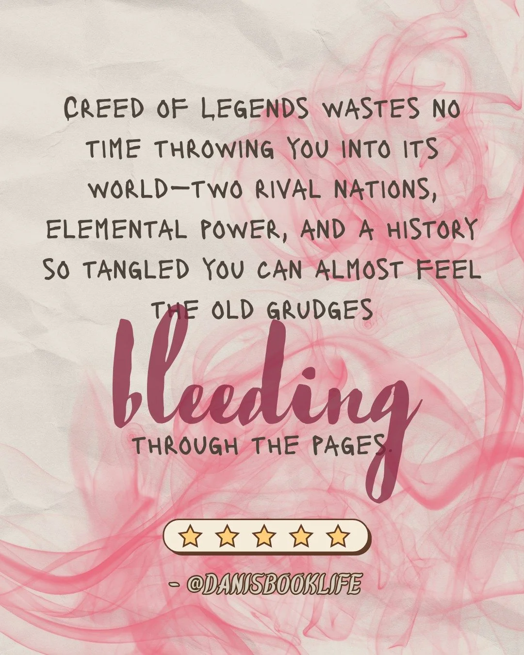 Creed of Legends has gotten some great reviews so far, and I am so lucky for all the wonderful feedback, but this review by @danisbooklife takes the cake. I am so humbled and honored by her words. 🤩

It is so amazing to hear when your book resonates