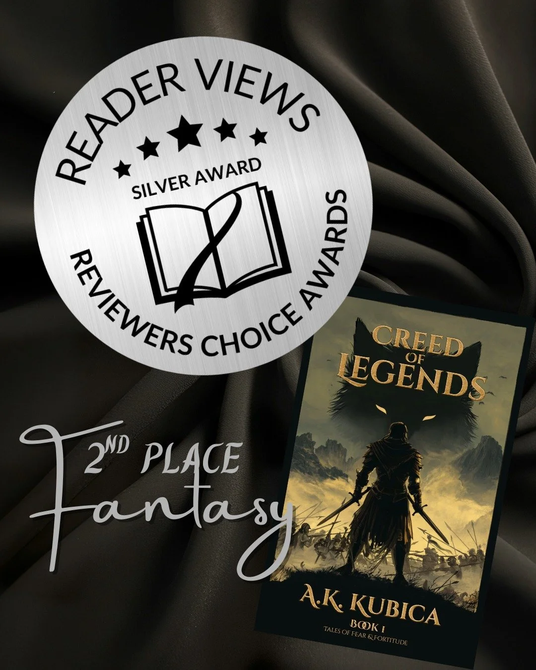 I am so incredibly proud to share that Creed of Legends took 2nd Place in Classic Fantasy at the Readers View Reviewers' Choice Awards 🏆✨

To have this story recognized by an esteemed judging panel means more than I can properly put into words. As w