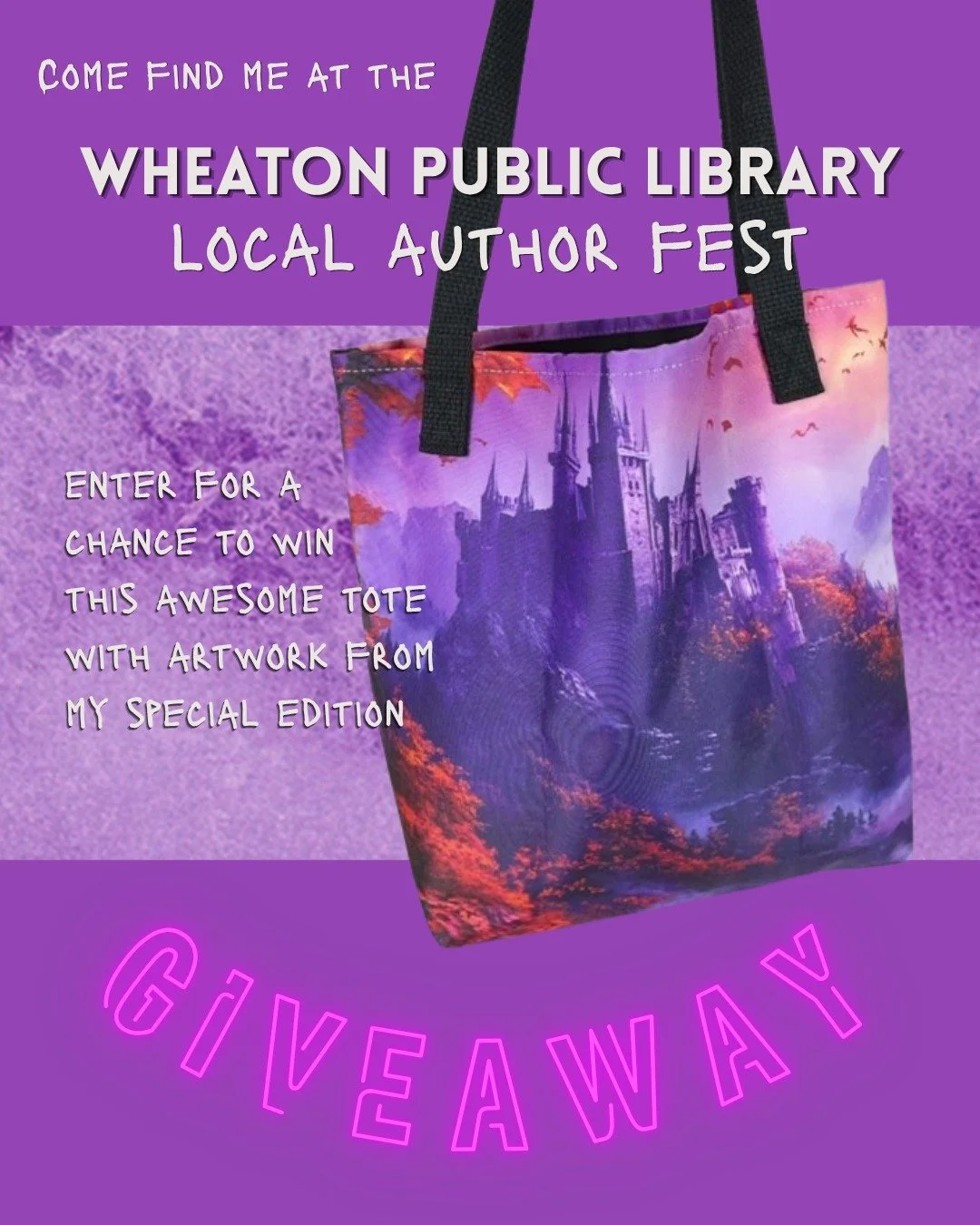 One week away! I will be at the Wheaton Public Library 5th Annual Local Author Fest on Saturday from 1-4pm. 😍

I will have special editions and paperbacks of Creed of Legends and Dreamscapes for discounted prices, as well as keychains, art prints, s