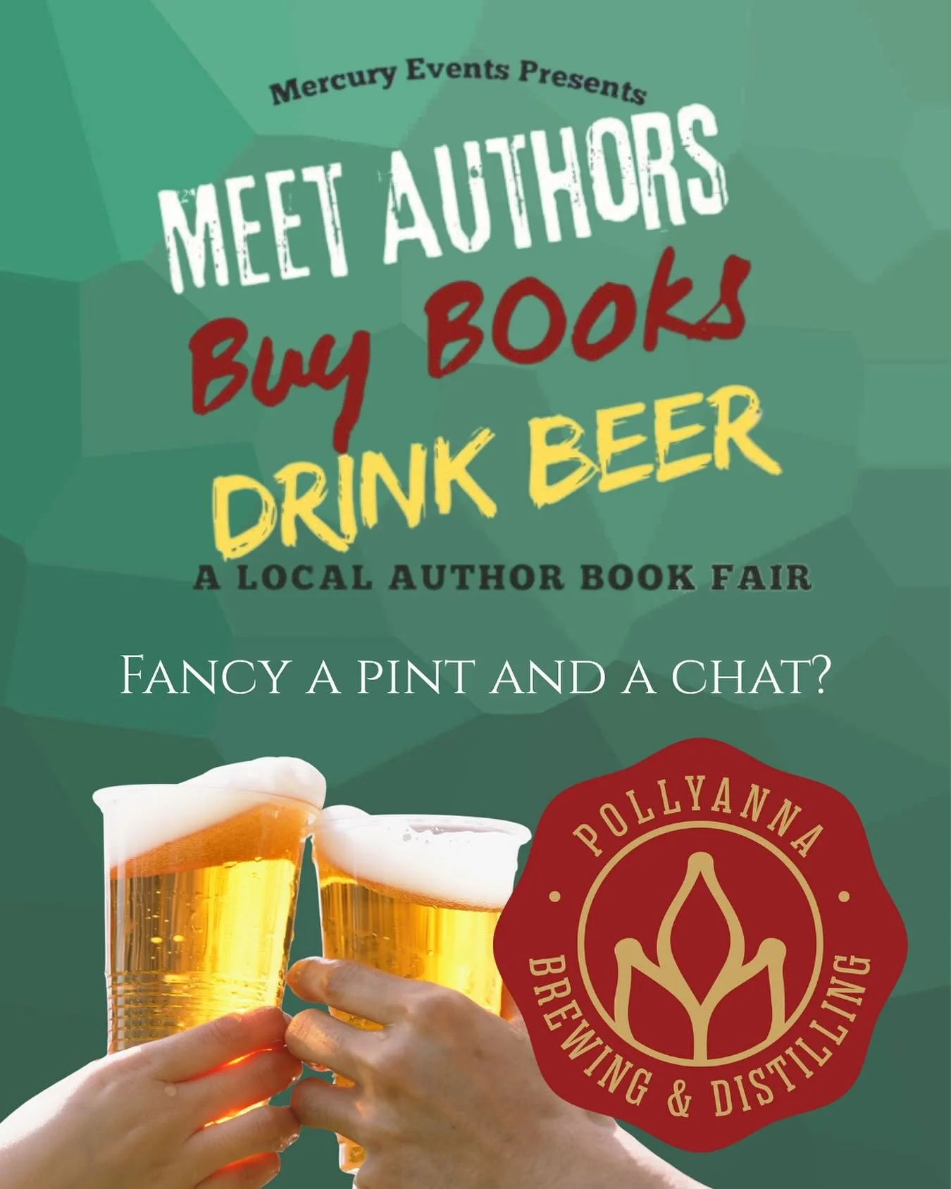 Looking forward to another local event! Swing by for a drink and a chat with local authors at Pollyanna Brewing Co in St. Charles! I&rsquo;ll have a table there, so look out for the teal table runner. 

I can&rsquo;t wait to see current readers and m