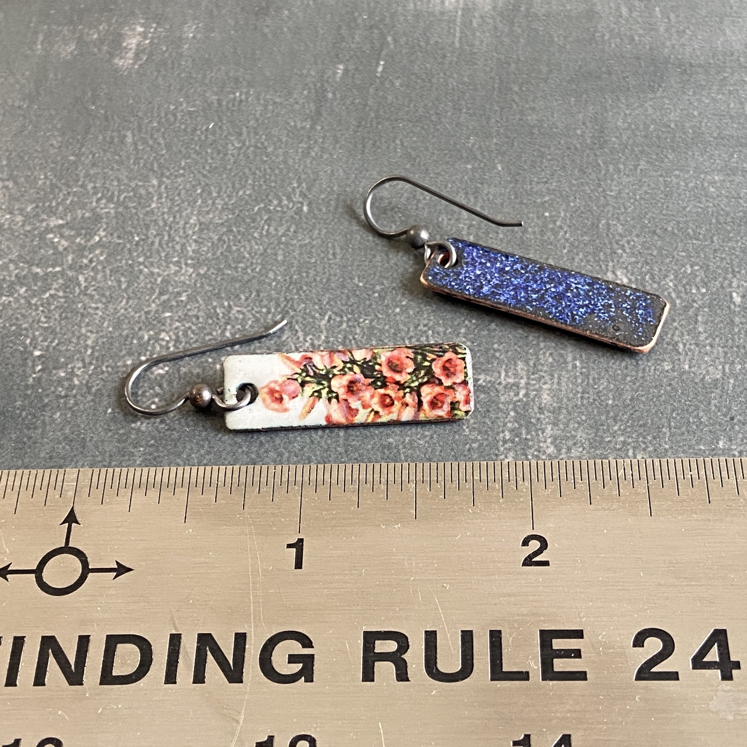 Enameled pink flower earrings, Canterbury Bells, campanula. Gardener, flowers, nature, botany gifts or present ideas.