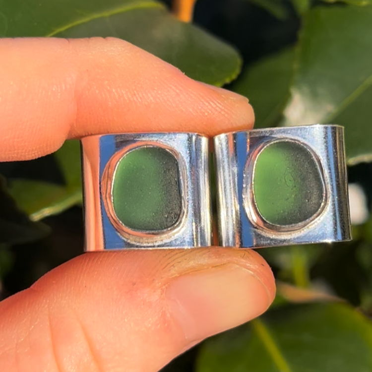 Sea glass Hair Jewel Pair S