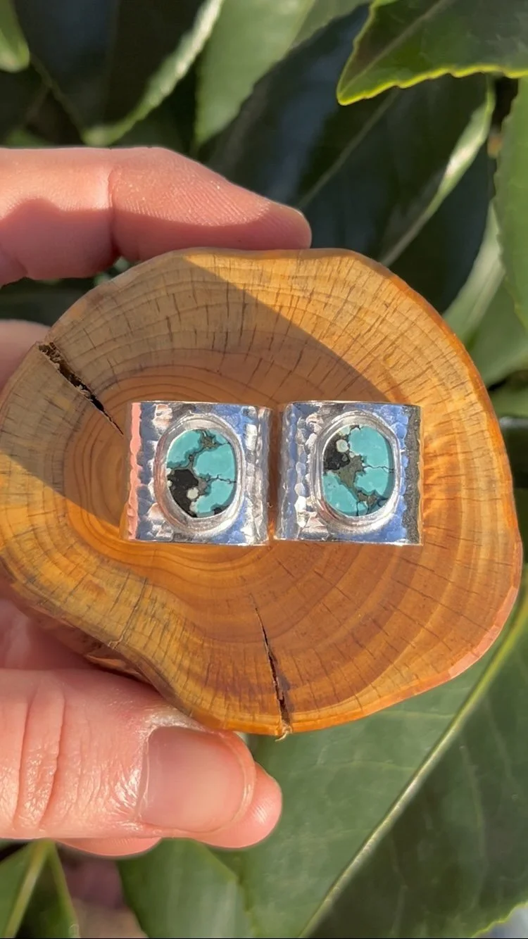 Turquoise hair cuff pair S