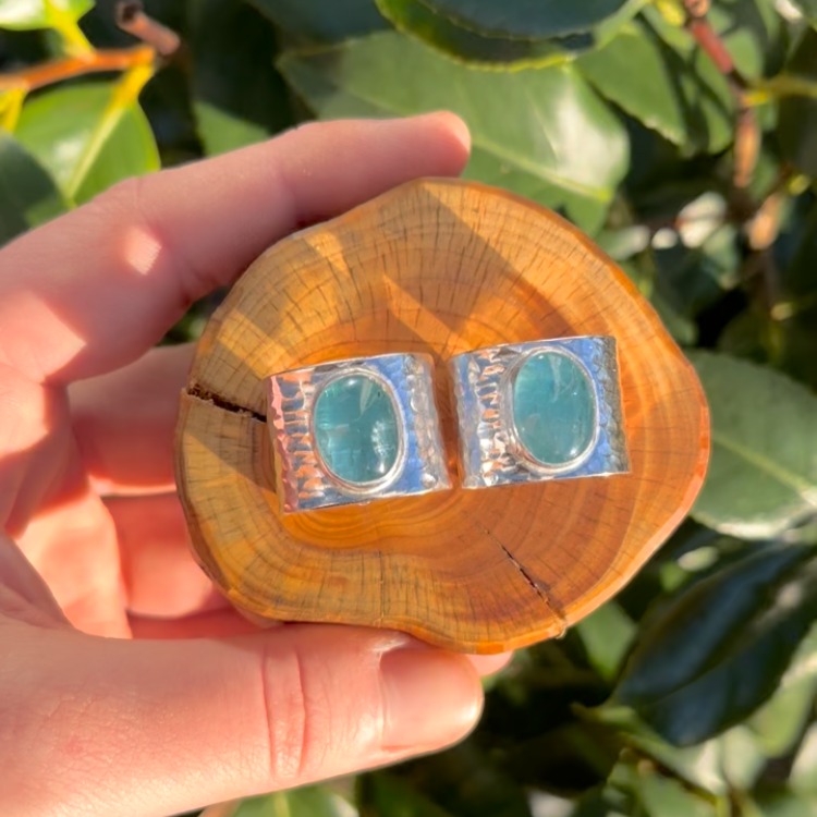 Kyanite hair cuff pair M