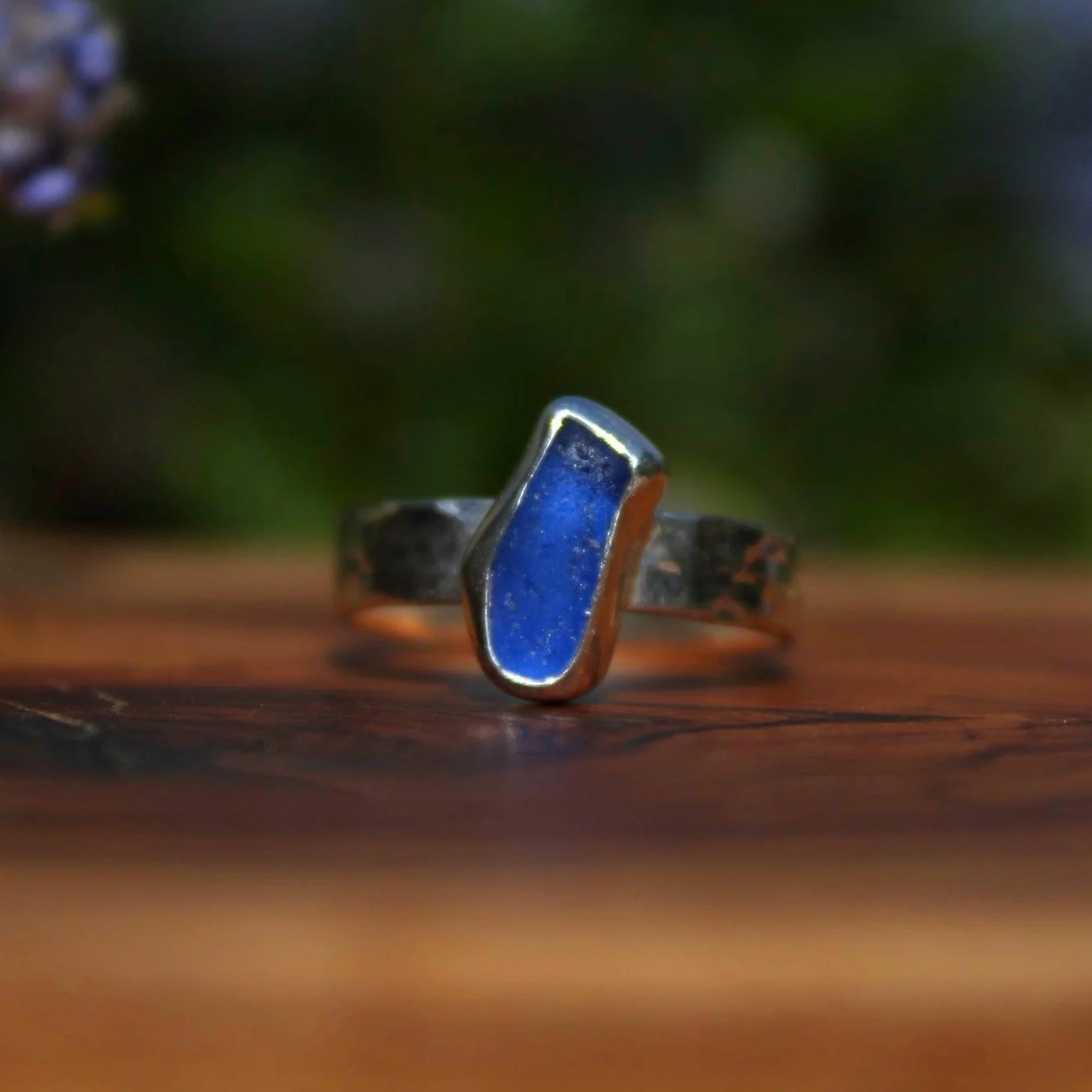 Sea glass ring N-S
