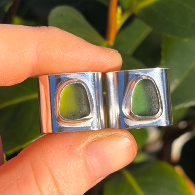 Sea glass Hair Jewel Pair S