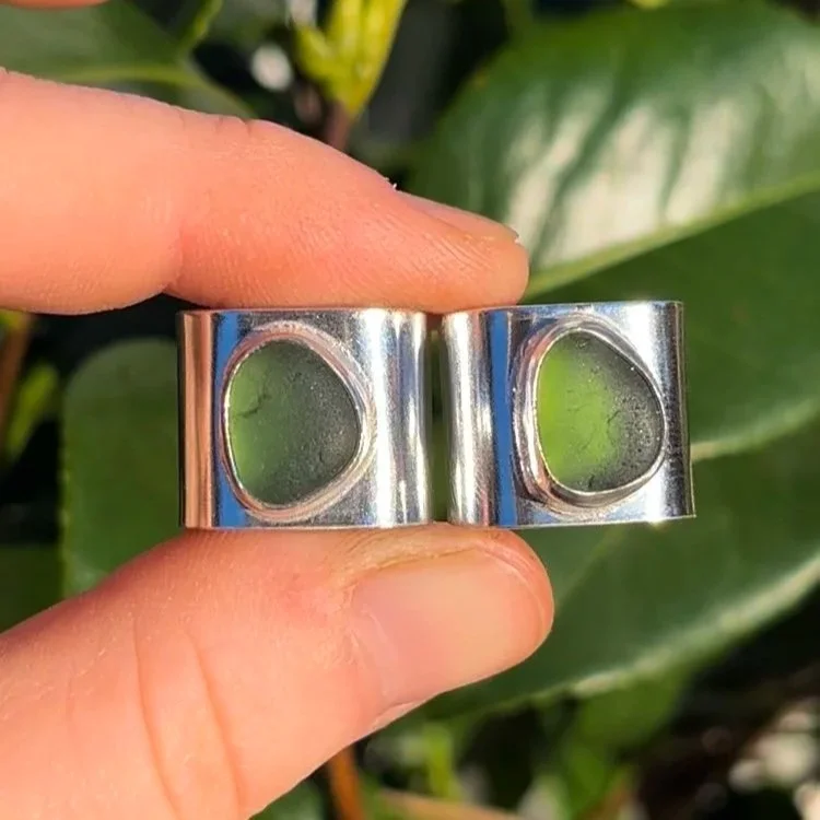 Sea glass Hair Jewel Pair S