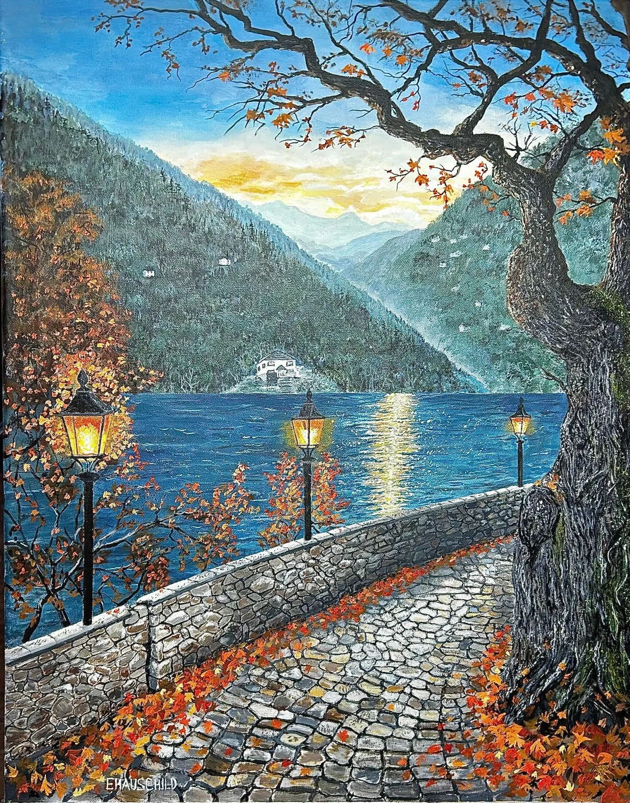 Cobblestone Path by the Water  28"x 22"