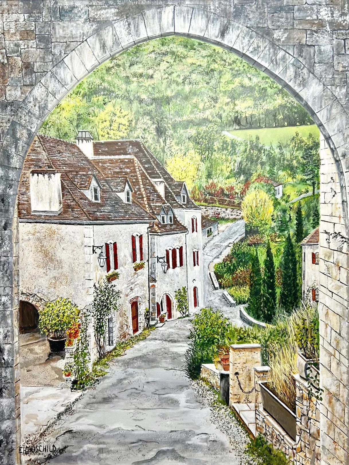 St. Cirq-Lapopie, France  28"x 22"