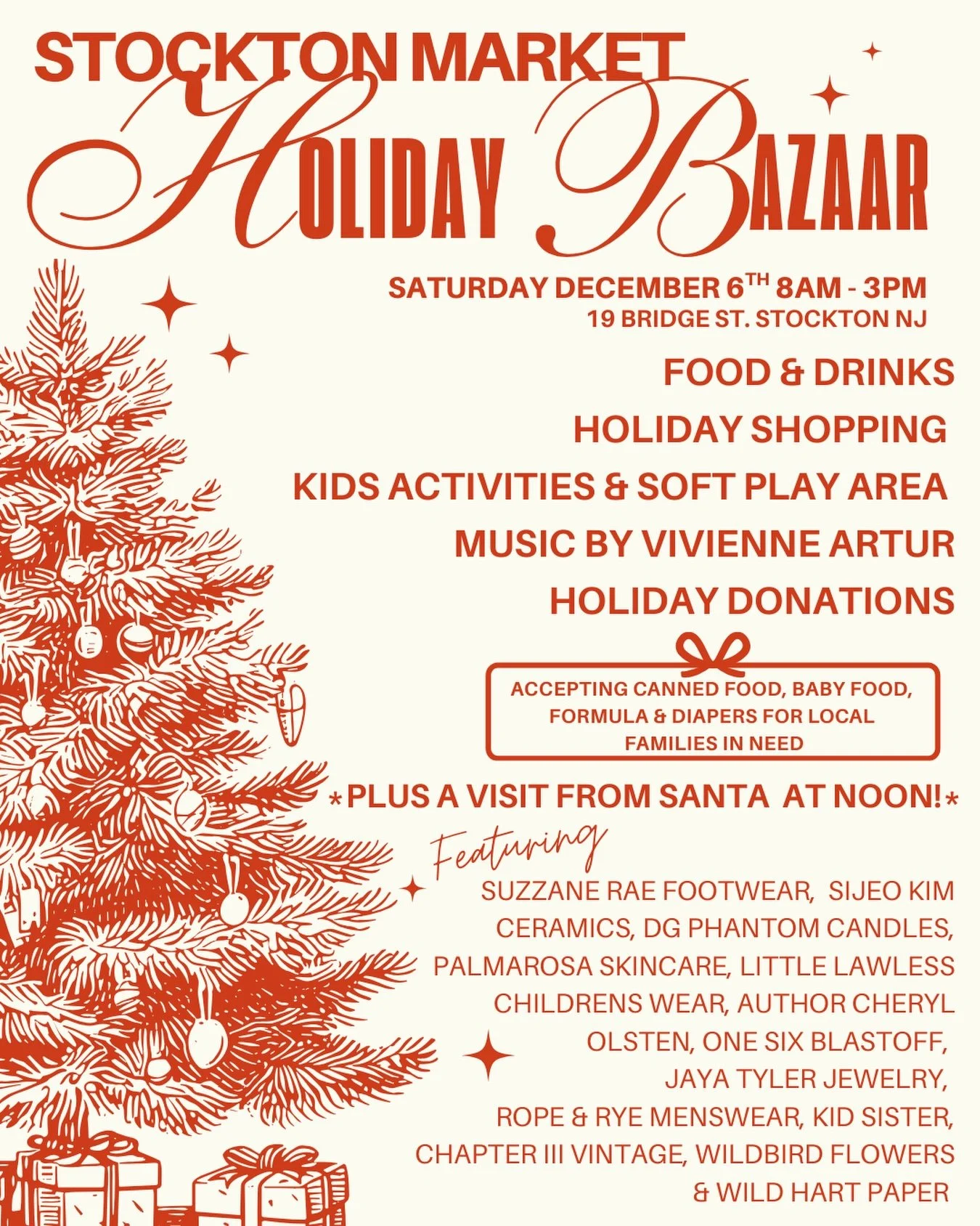 Mark your calendars❣️ 
Our second annual Holiday Bazaar will take place on Saturday, December 6 from 8 AM to 3 PM 🌲🎁 
&mdash;&mdash;&mdash;
This year&lsquo;s event will take a more walkable approach, with vendors lining the market&rsquo;s dining ar