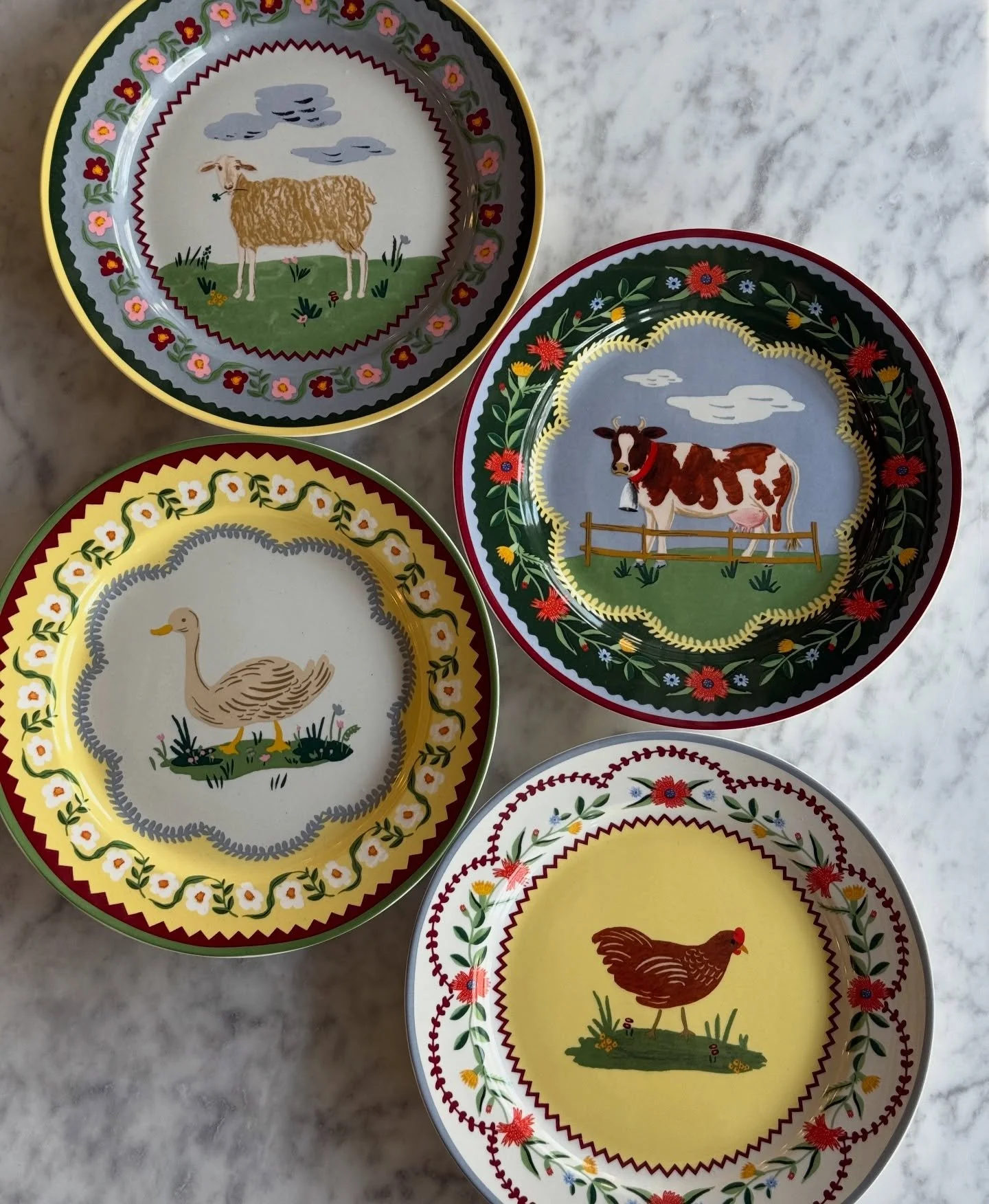 These plates by @riflepaperco are the cutest addition to any table! We have two darling patterns to choose from 🩵 find them in the display by the non-alcoholic spirits and candles!