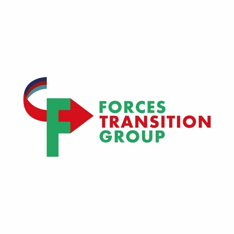 Logo of Forces Transition Group with a stylized arrow and the words "FORCES TRANSITION GROUP" in green and red text.