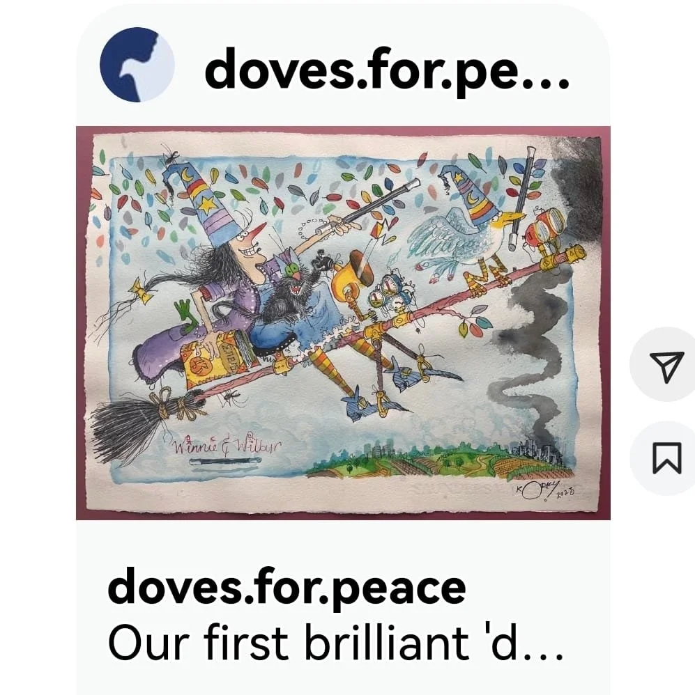 Doves for Peace.
Supported by Winnie and Wilbur and me...