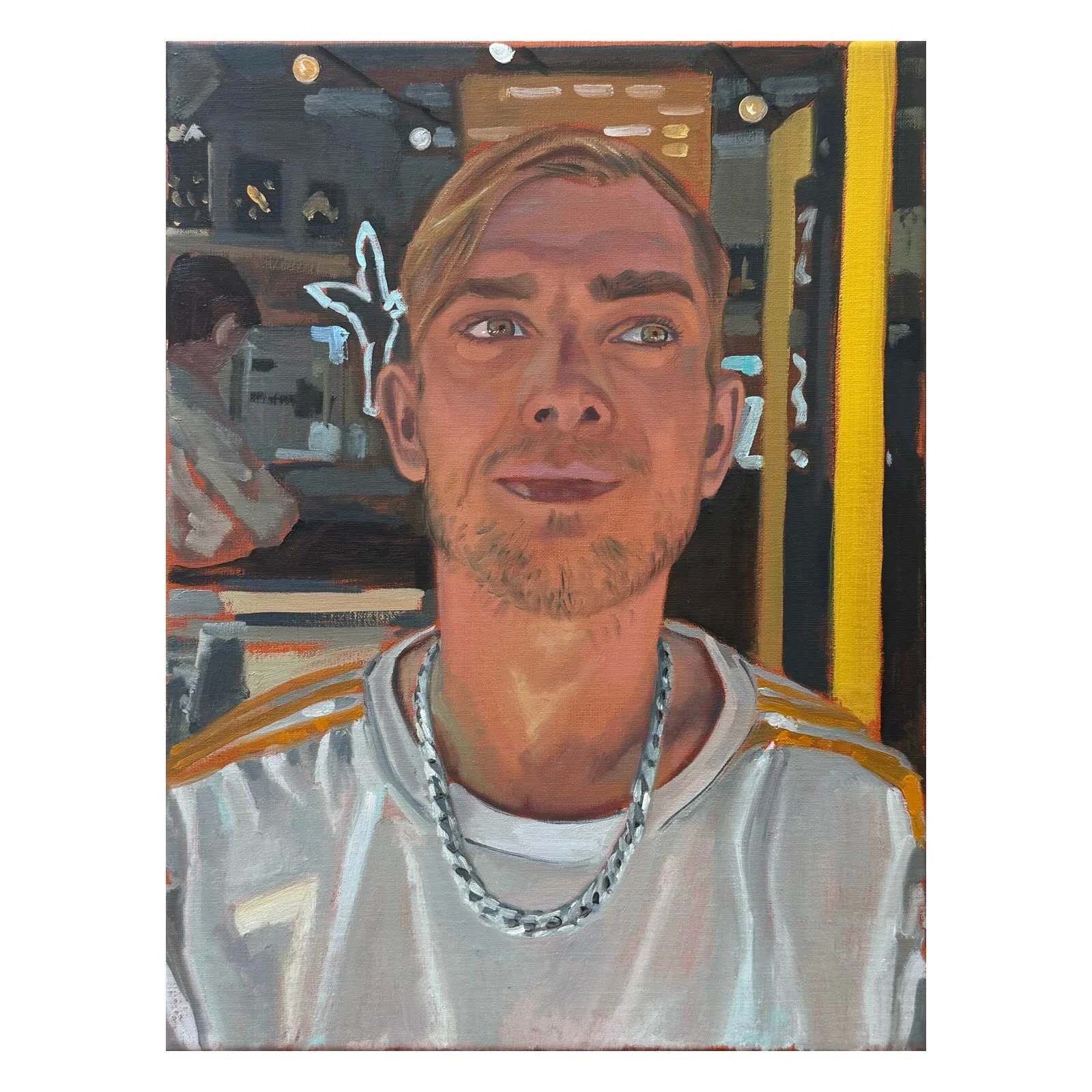 This is my hairdresser called Sam of @shotgunbarbers who&rsquo;s portrait I painted to get free haircuts for the year

#shotgunbarbers #ukportraitpainters #georgejhardingportraits #portraitpainting #bristolartists