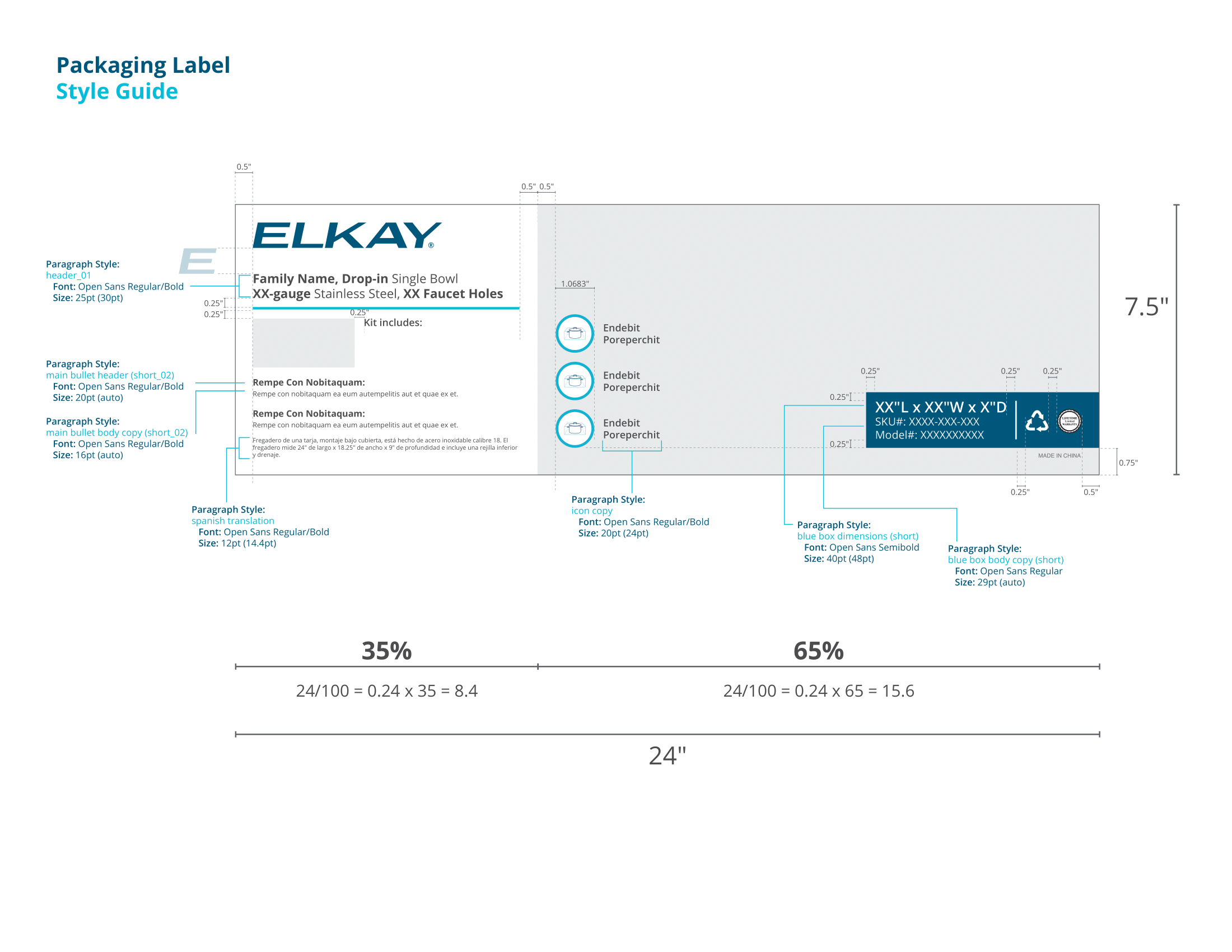 Product packaging label style guide